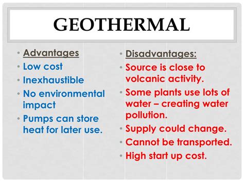 geothermal energy advantages disadvantages